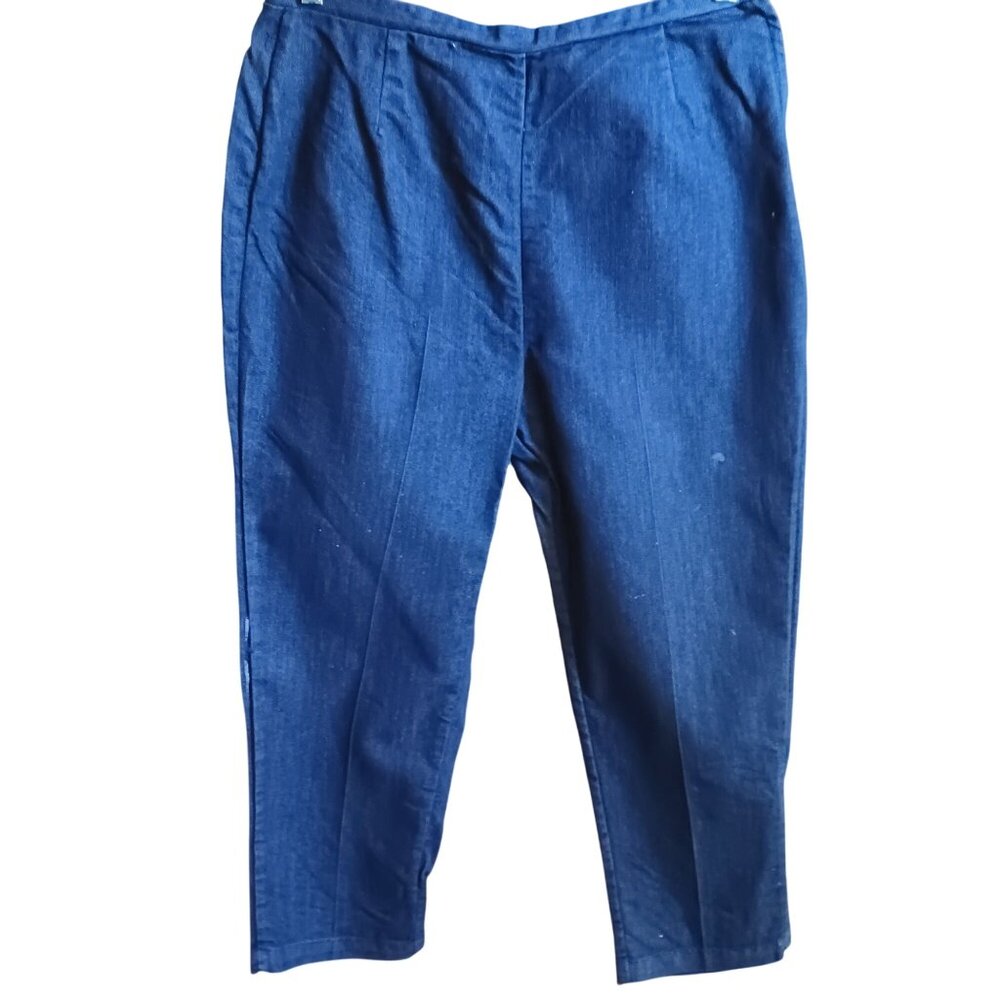 31x24 Vintage 1960's High-Waisted Denim Capri Jeans Pleated Glenbrooke Towncraft